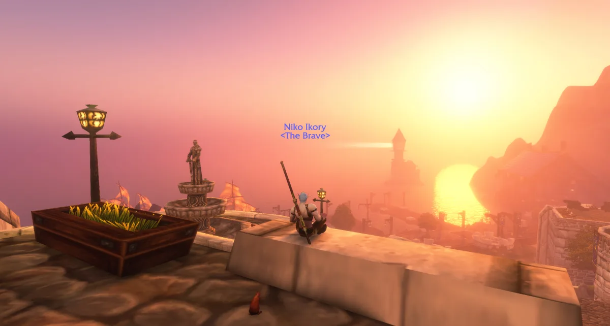 Watching the ships at Stormwind Harbor